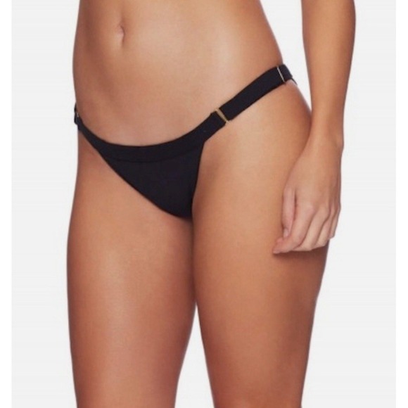 Beach Bunny Swimwear Bikini Bottoms Black‎ 2 Pair Zoey Zipper Rib Tide Skimpy 2X - Picture 9 of 9